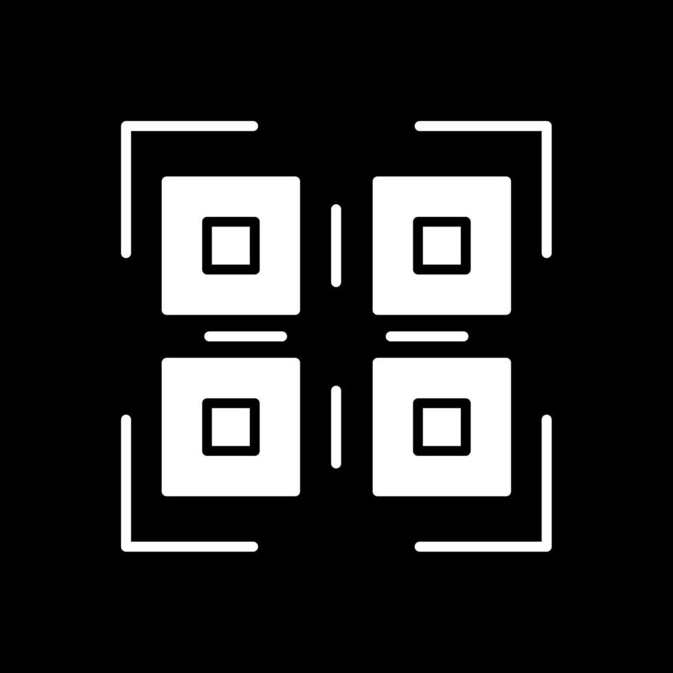 Qr Code Glyph Inverted Icon Design vector