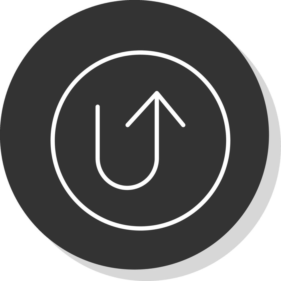 U Turn Glyph Due Circle Icon Design vector