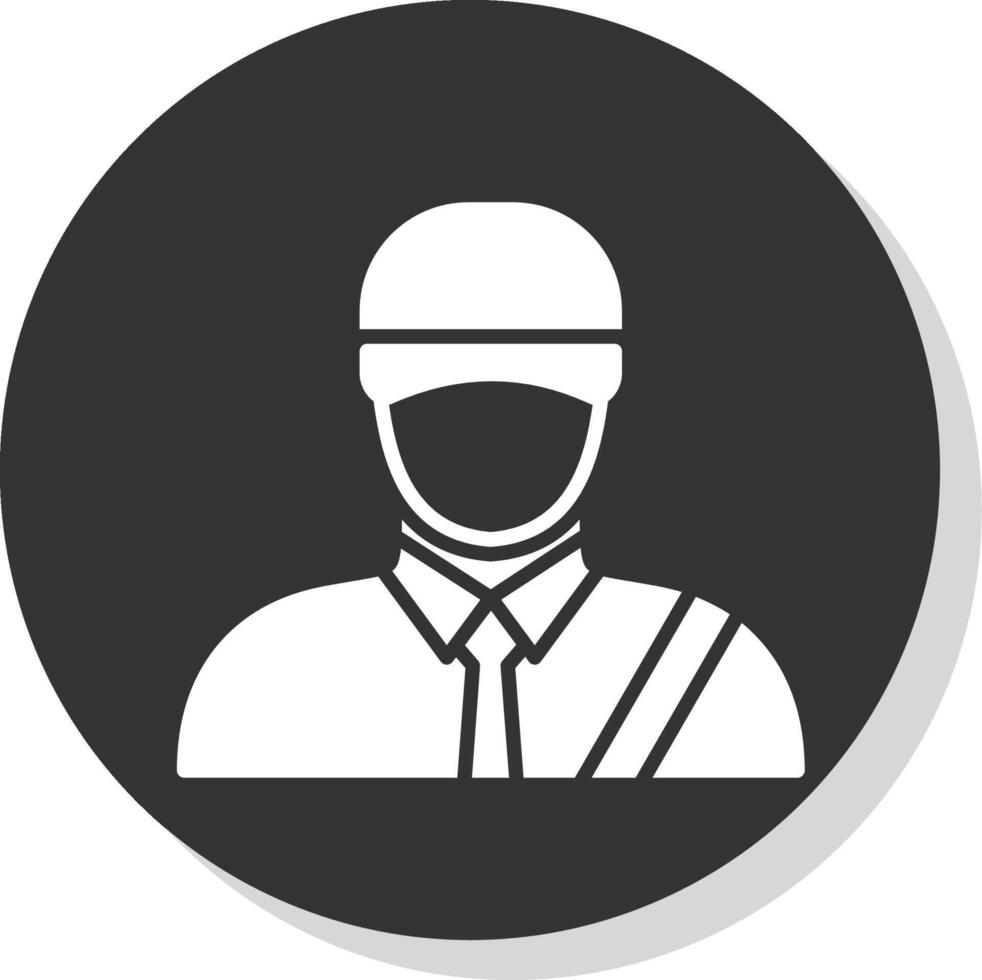 Postman Glyph Shadow Circle Icon Design vector