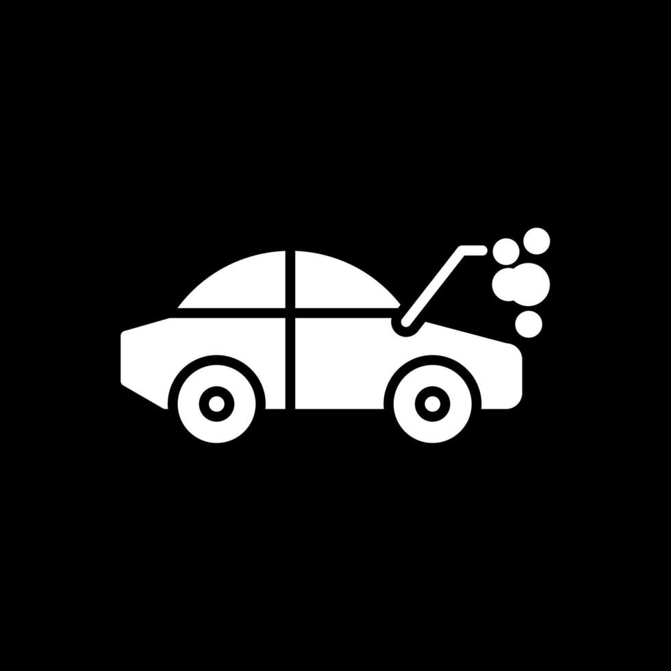 Car Breakdown Glyph Inverted Icon Design vector