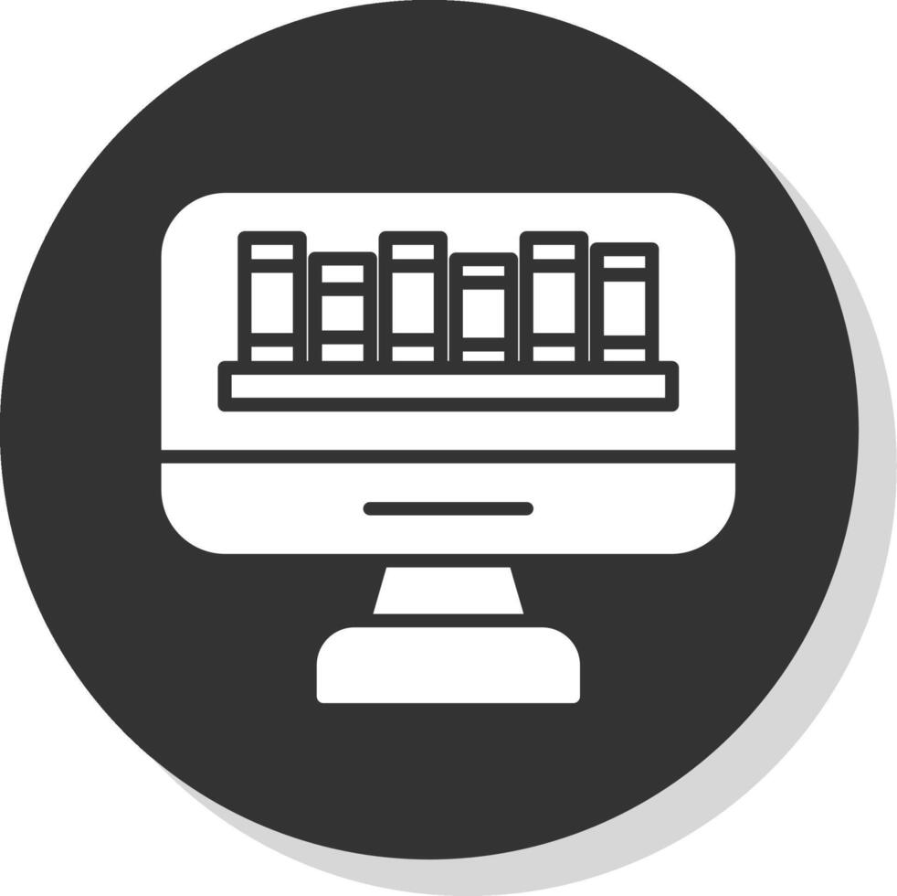 OnLine Circle Multi Circle Library Glyph Shadow Circle Icon Design vector