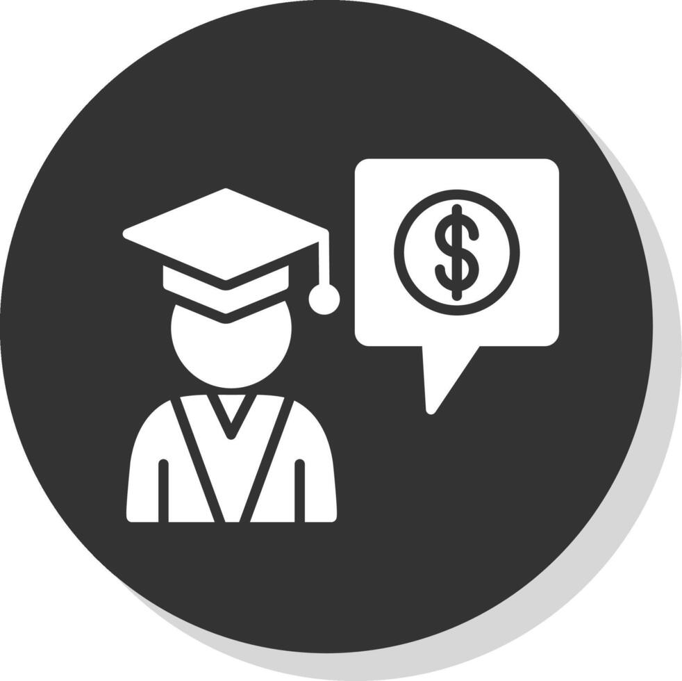 Business Education Glyph Shadow Circle Icon Design vector