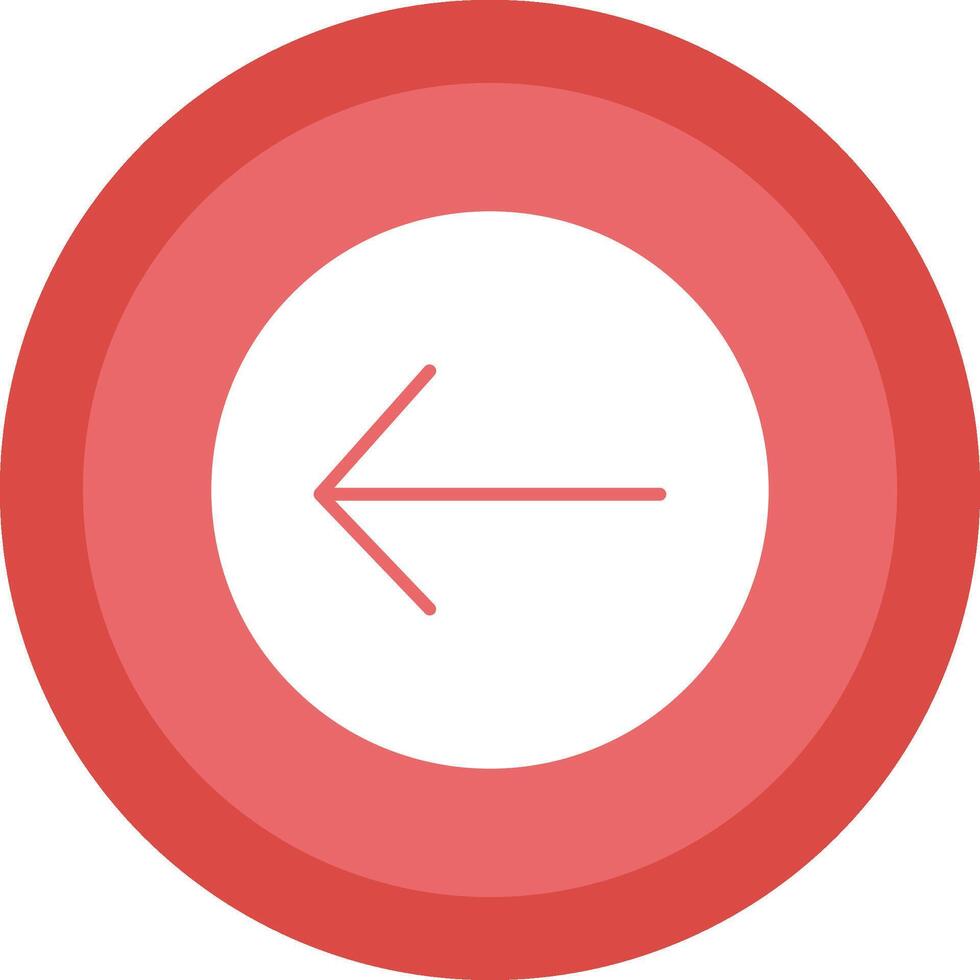 Left Arrow Glyph Due Circle Icon Design vector