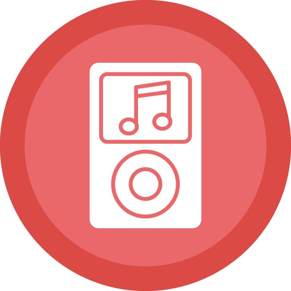 Music Player Glyph Due Circle Icon Design vector