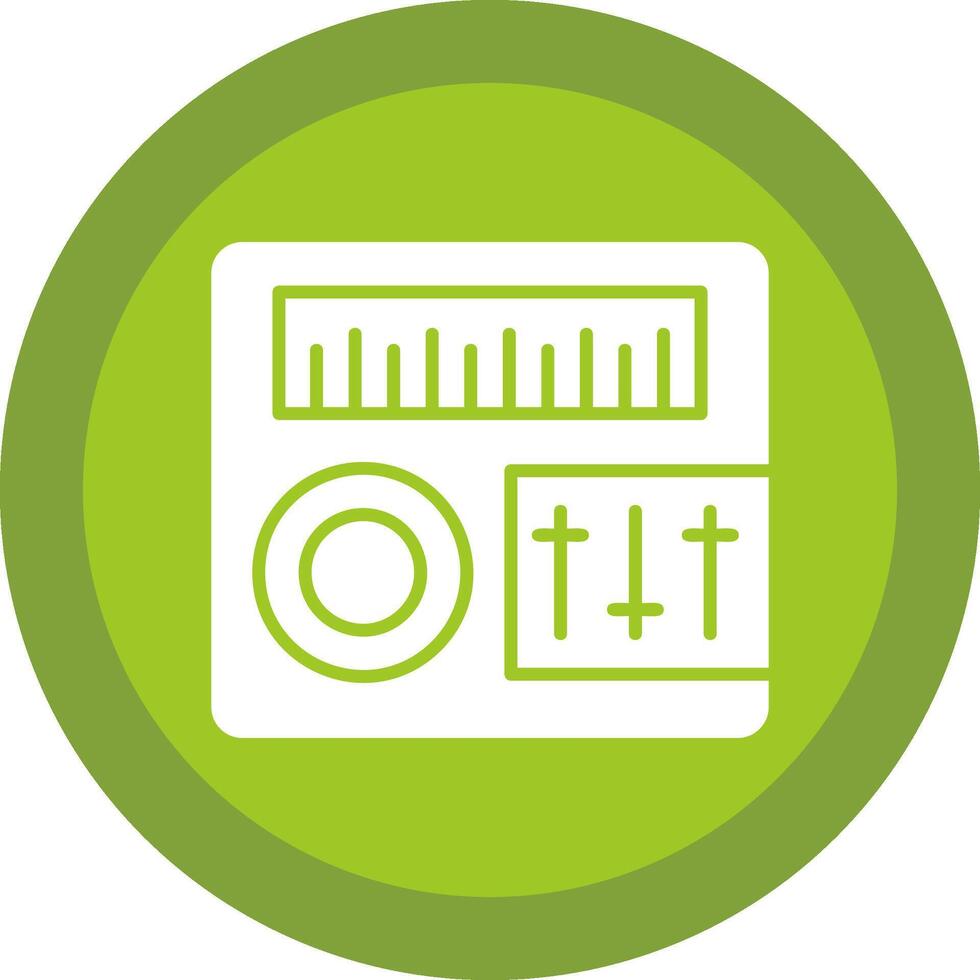 Sound Mixer Glyph Due Circle Icon Design vector