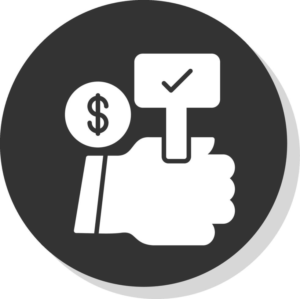 Auction Bid Glyph Shadow Circle Icon Design vector