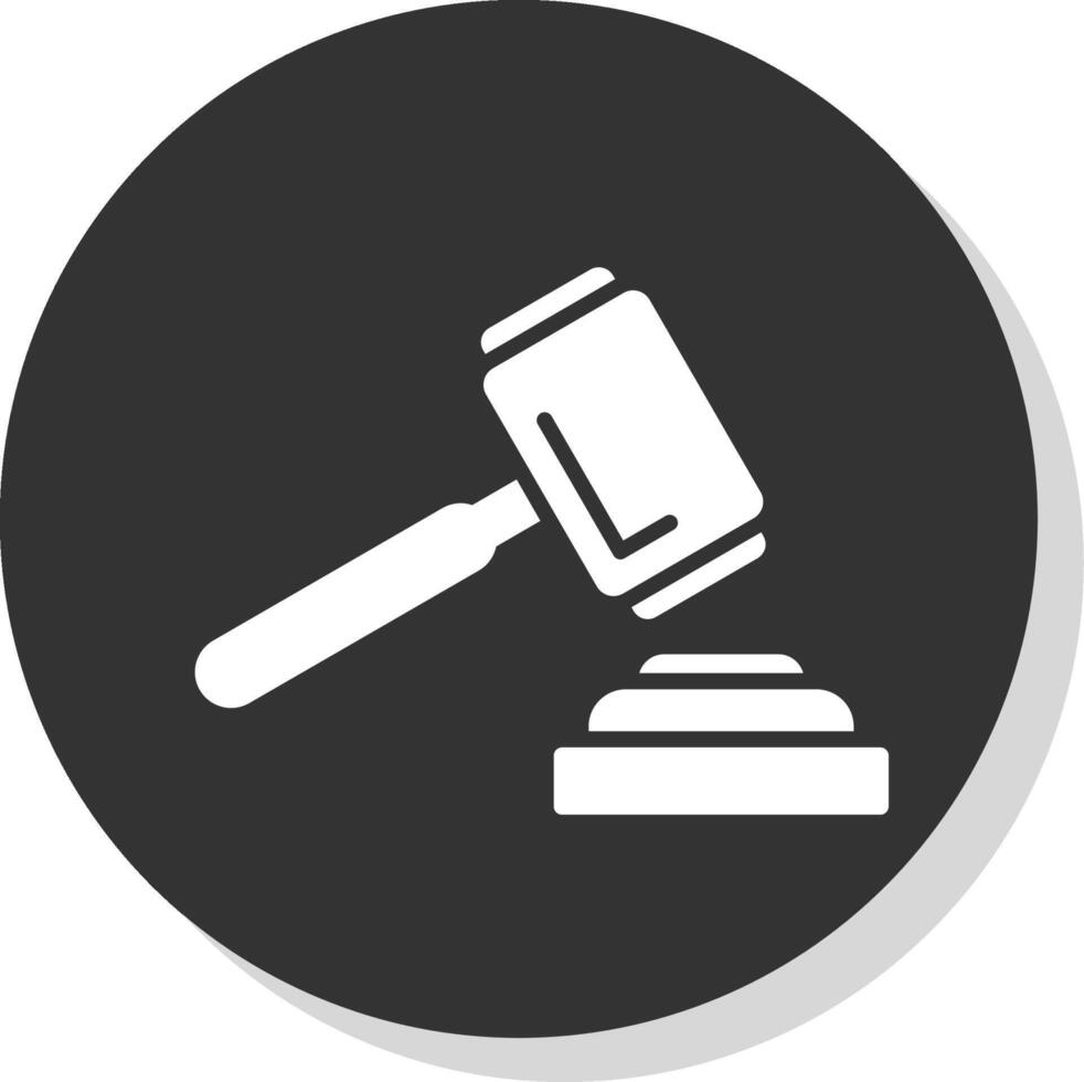Auction Glyph Shadow Circle Icon Design vector