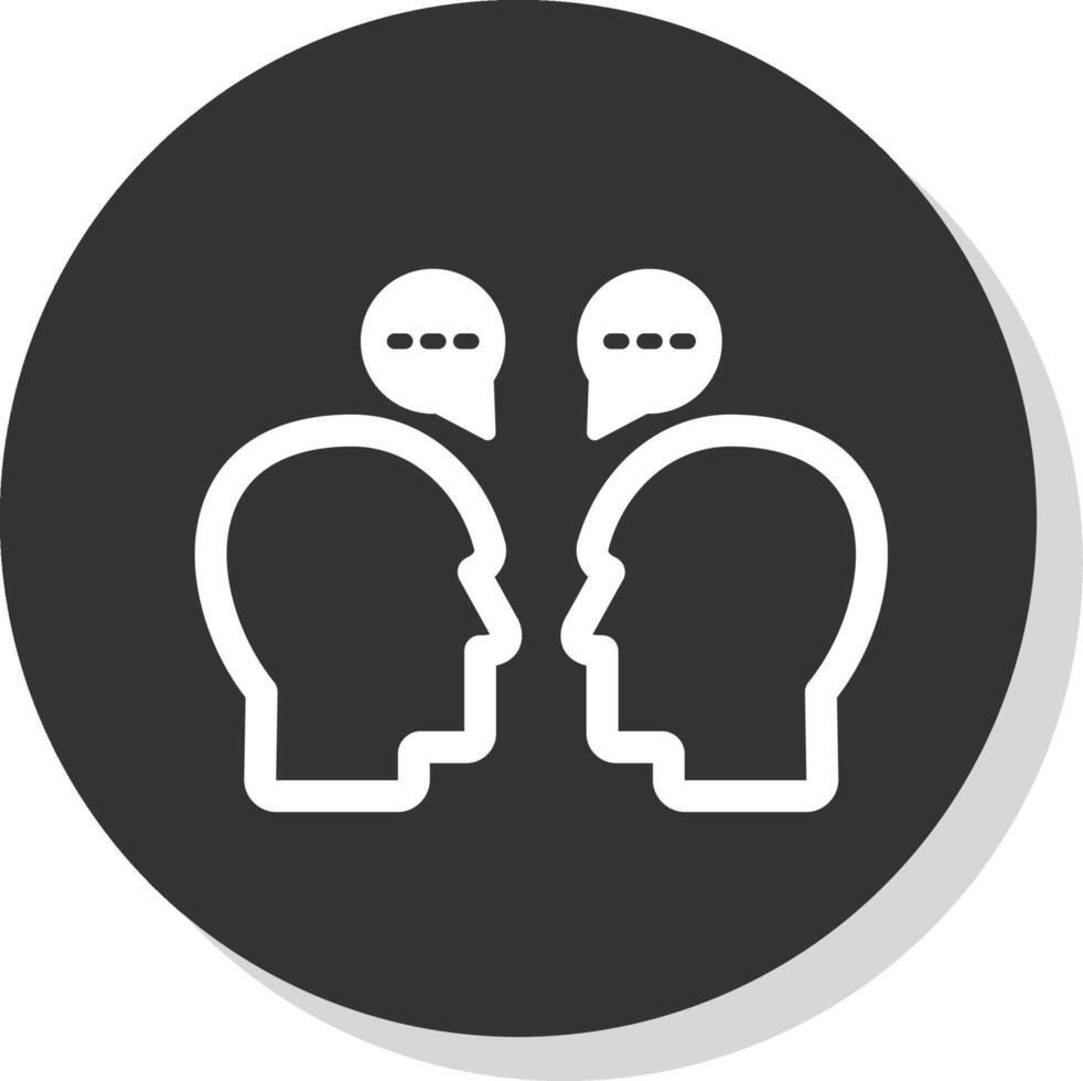 Negotiation Glyph Shadow Circle Icon Design vector