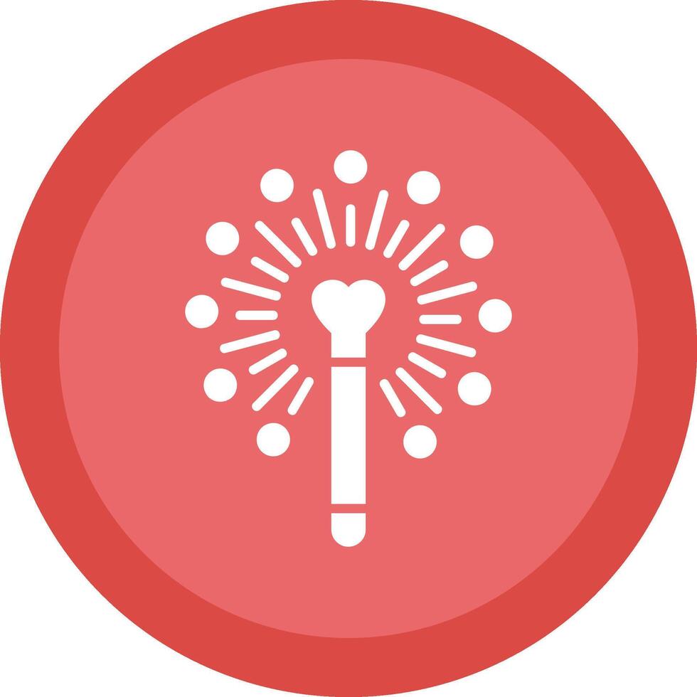 Magic Wand Glyph Due Circle Icon Design vector