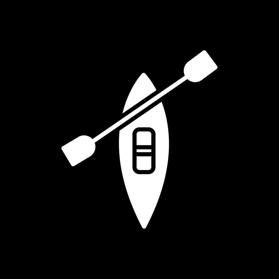 Canoe Glyph Inverted Icon Design vector
