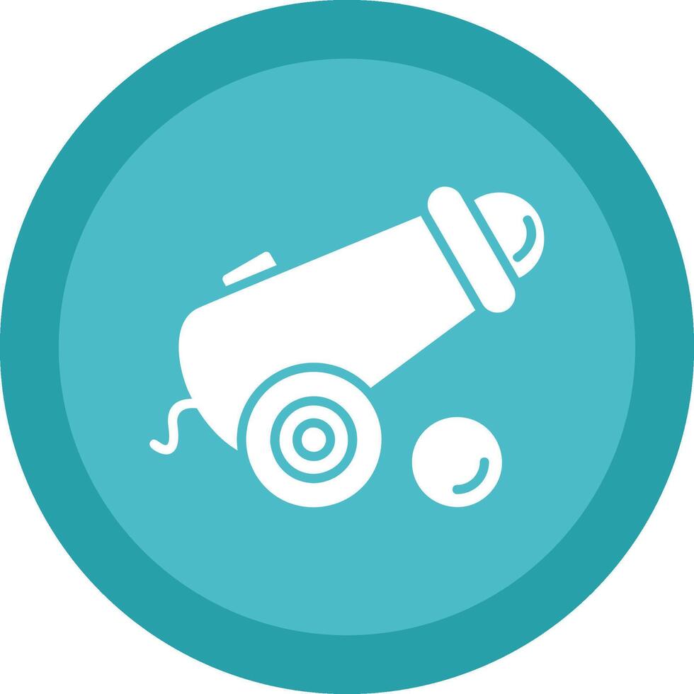 Cannon Glyph Due Circle Icon Design vector
