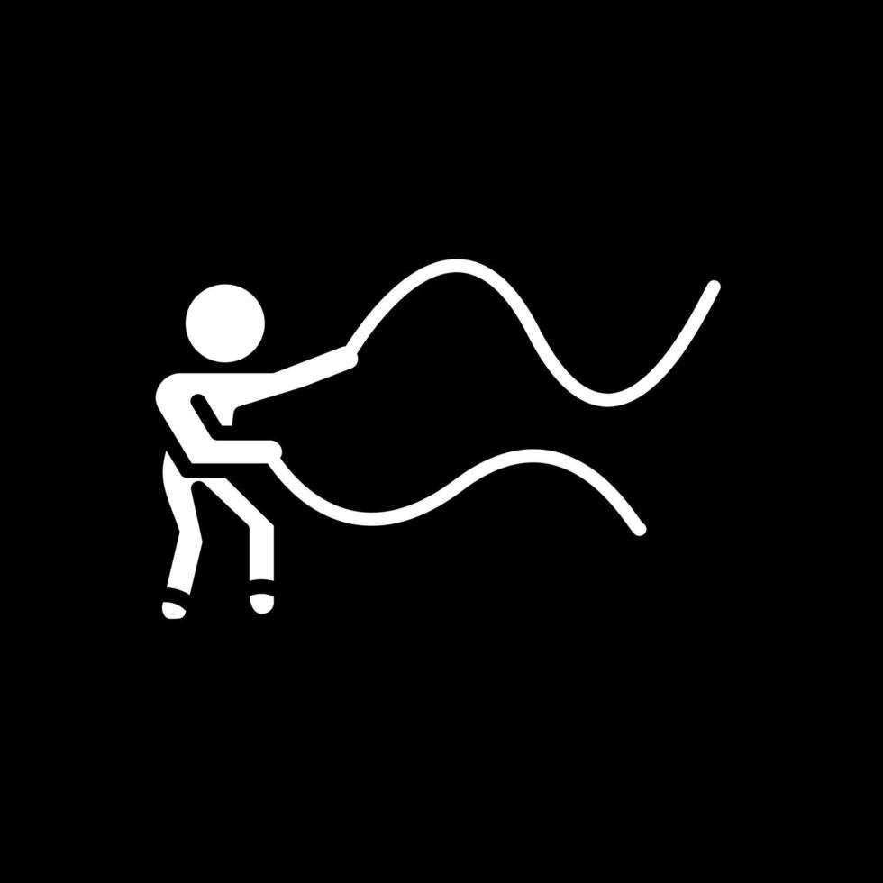 Battle Rope Glyph Inverted Icon Design vector