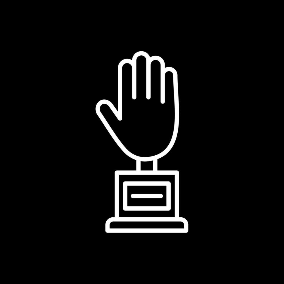 mano línea invertido icono diseño vector