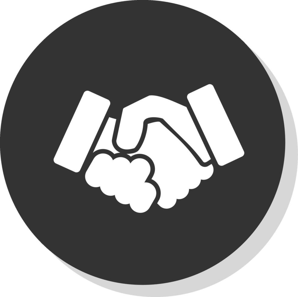 Handshake Glyph Shadow Circle Icon Design vector