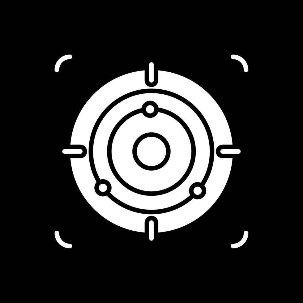 Focus Glyph Inverted Icon Design vector