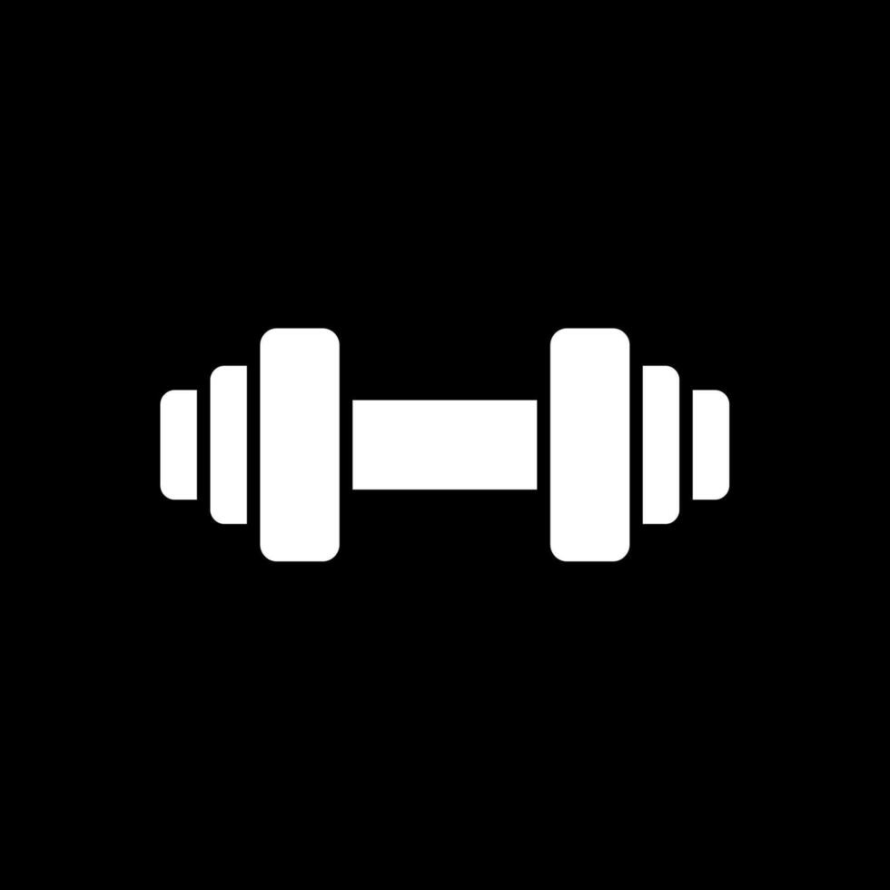 Barbell Glyph Inverted Icon Design vector