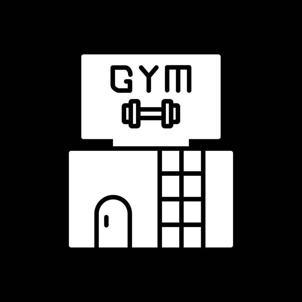 gimnasio glifo invertido icono diseño vector
