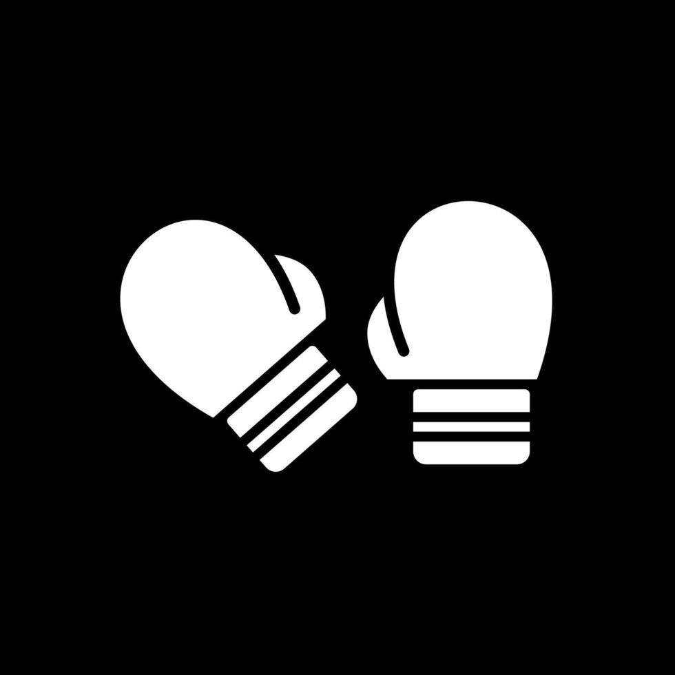 Boxing Glove Glyph Inverted Icon Design vector