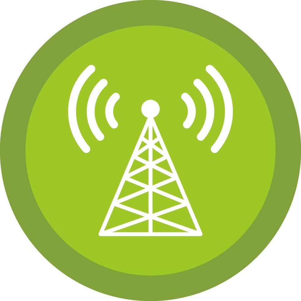 Radio Tower Glyph Due Circle Icon Design vector