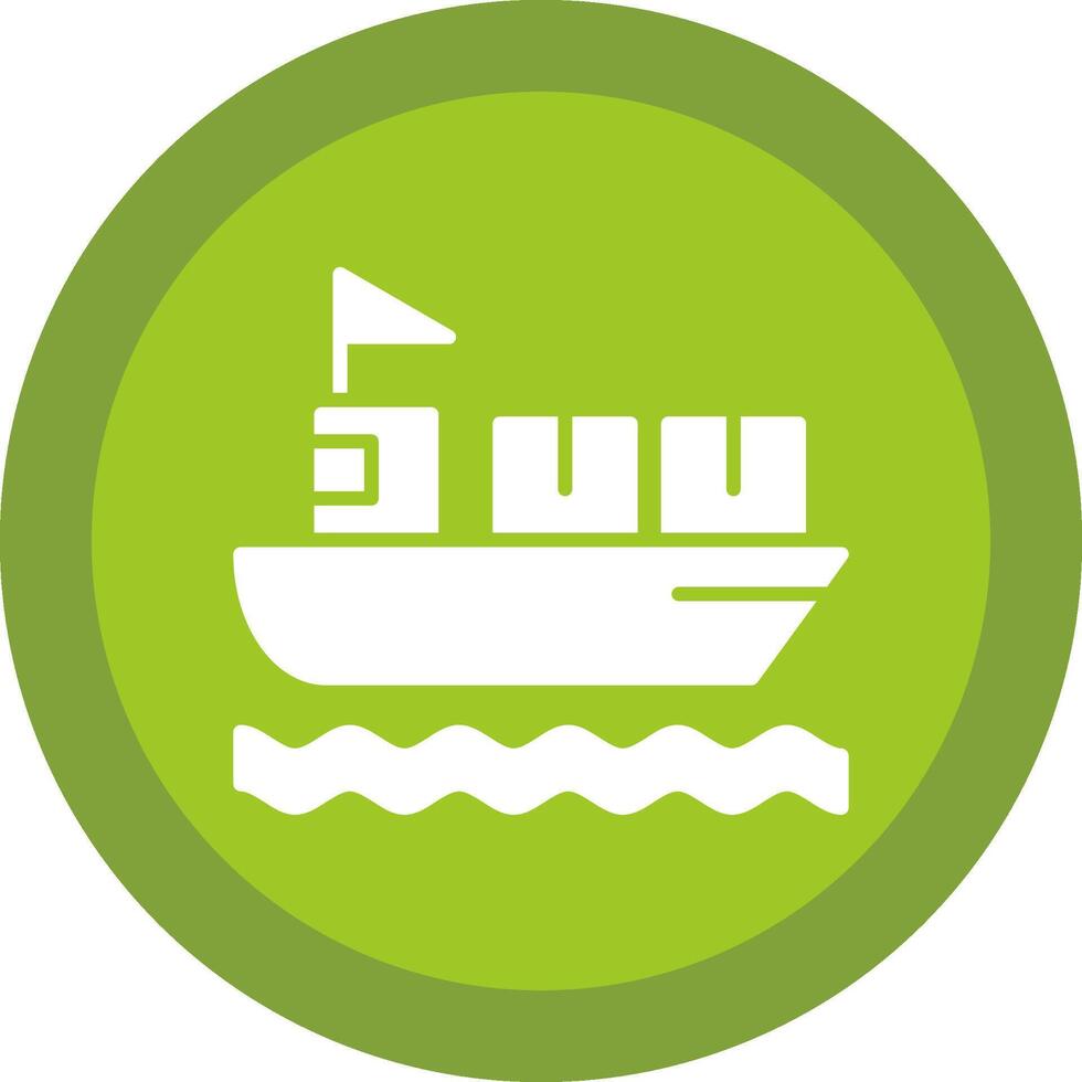 Ship Glyph Due Circle Icon Design vector