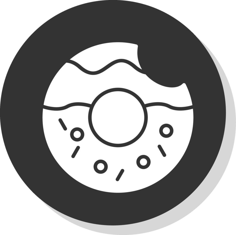 Donut Glyph Shadow Circle Icon Design vector
