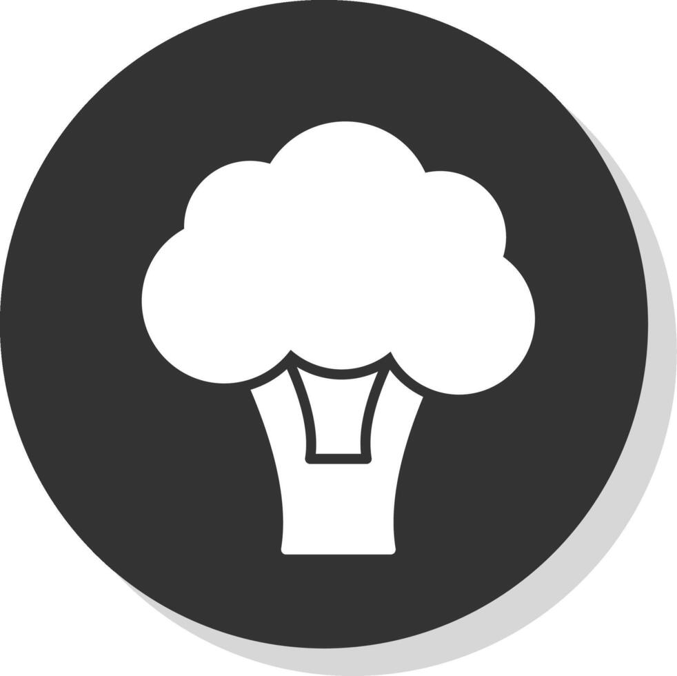 Broccoli Glyph Shadow Circle Icon Design vector