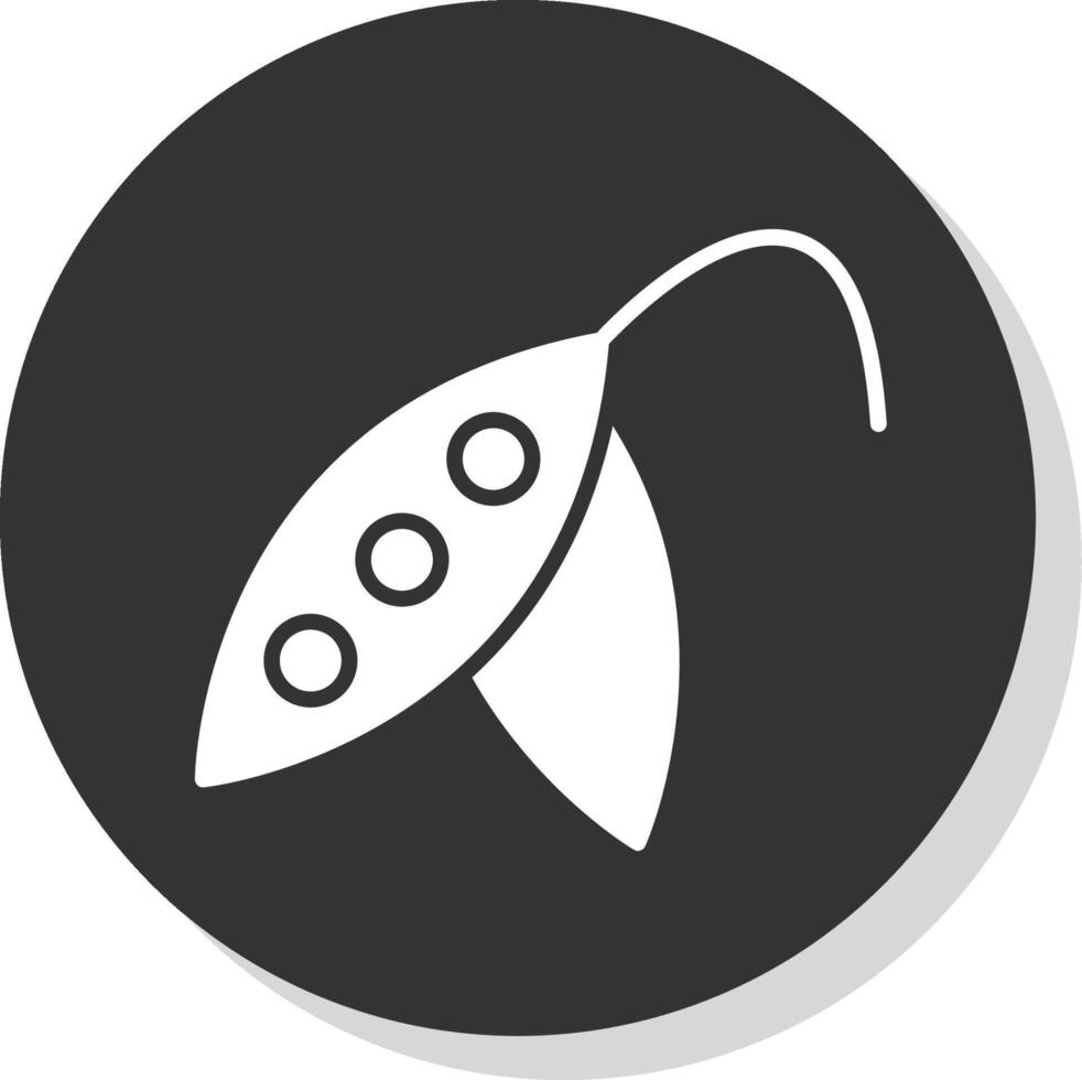 Pea Glyph Shadow Circle Icon Design vector
