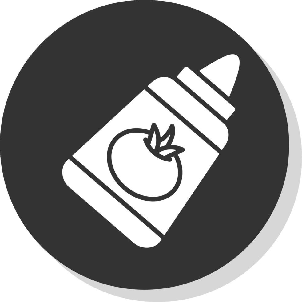 Tomato Ketchup Glyph Shadow Circle Icon Design vector