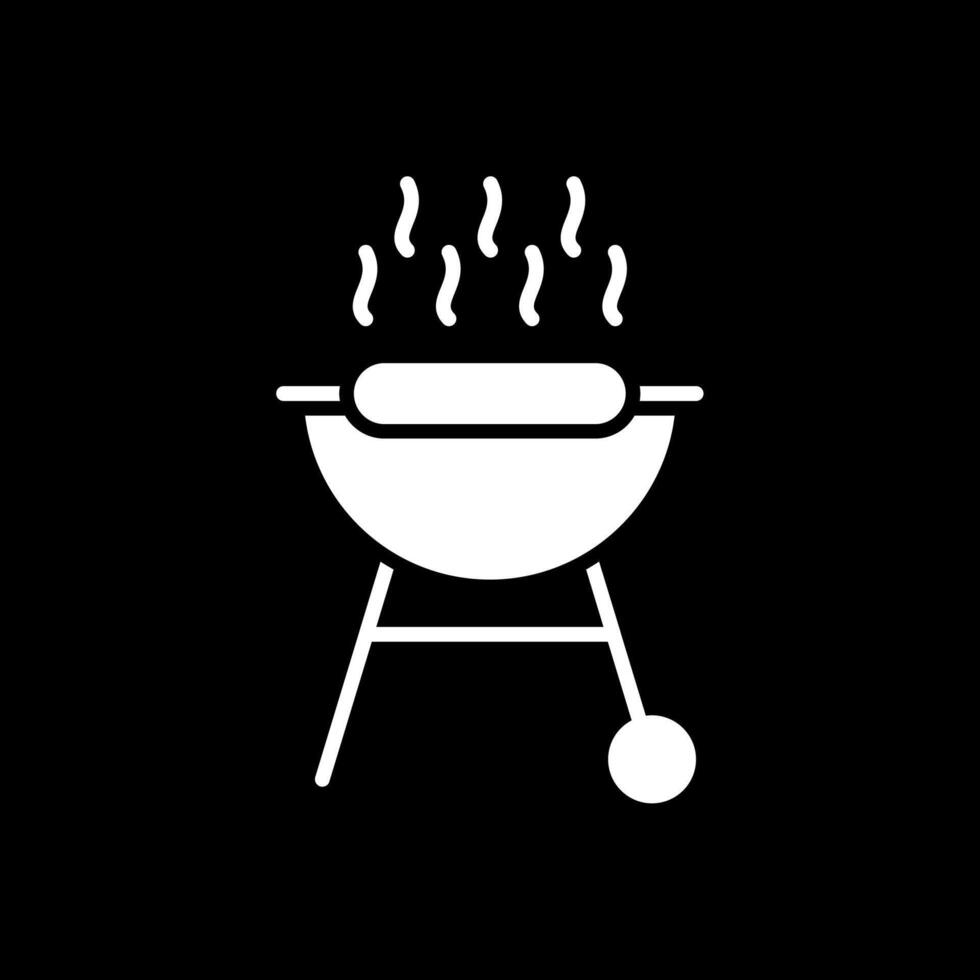 BBQ Grill Glyph Inverted Icon Design vector
