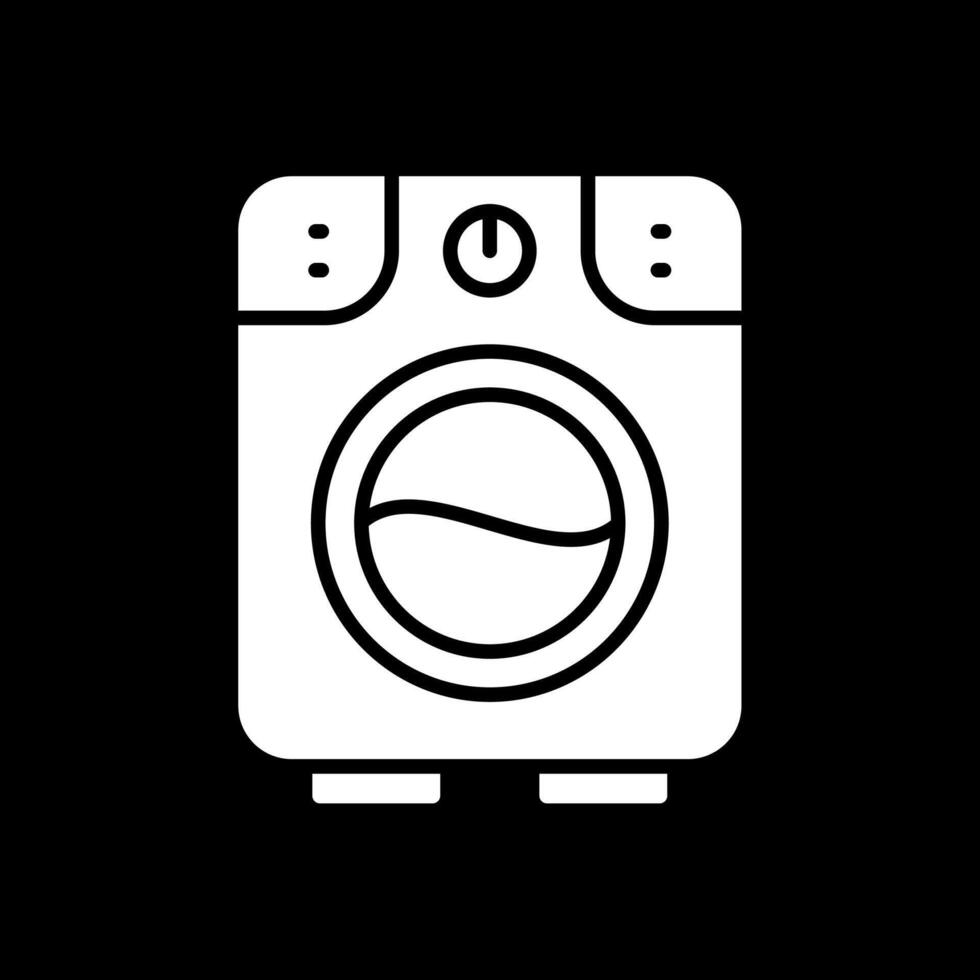 Washing Machine Glyph Inverted Icon Design vector