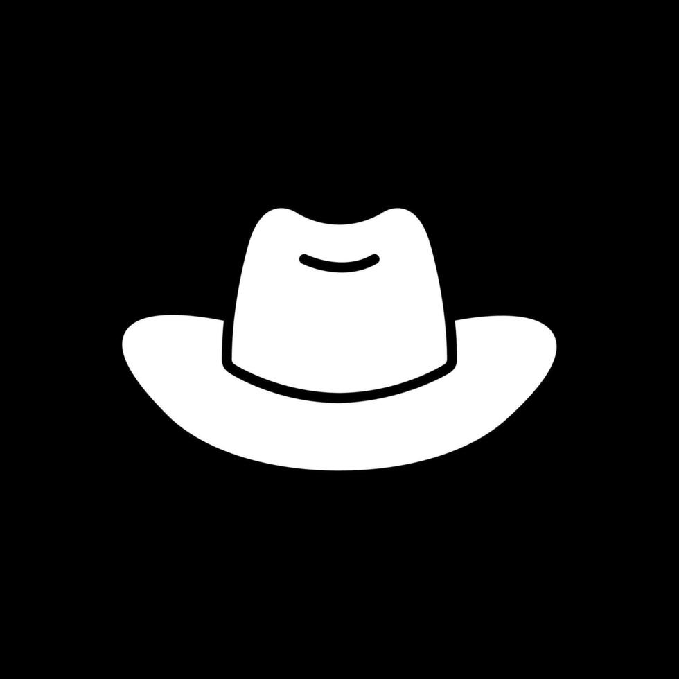Cowboy Hat Glyph Inverted Icon Design vector