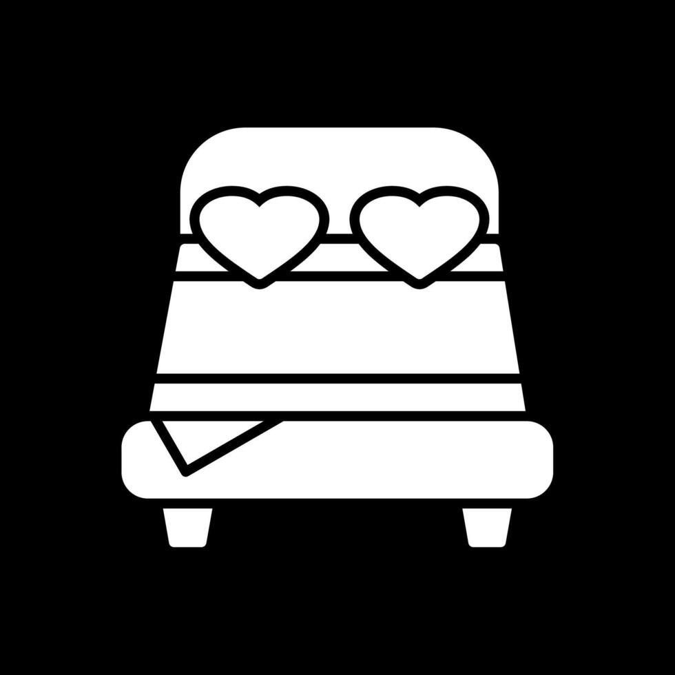 Double Bed Glyph Inverted Icon Design vector