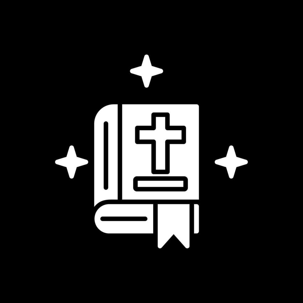 Bible Glyph Inverted Icon Design vector