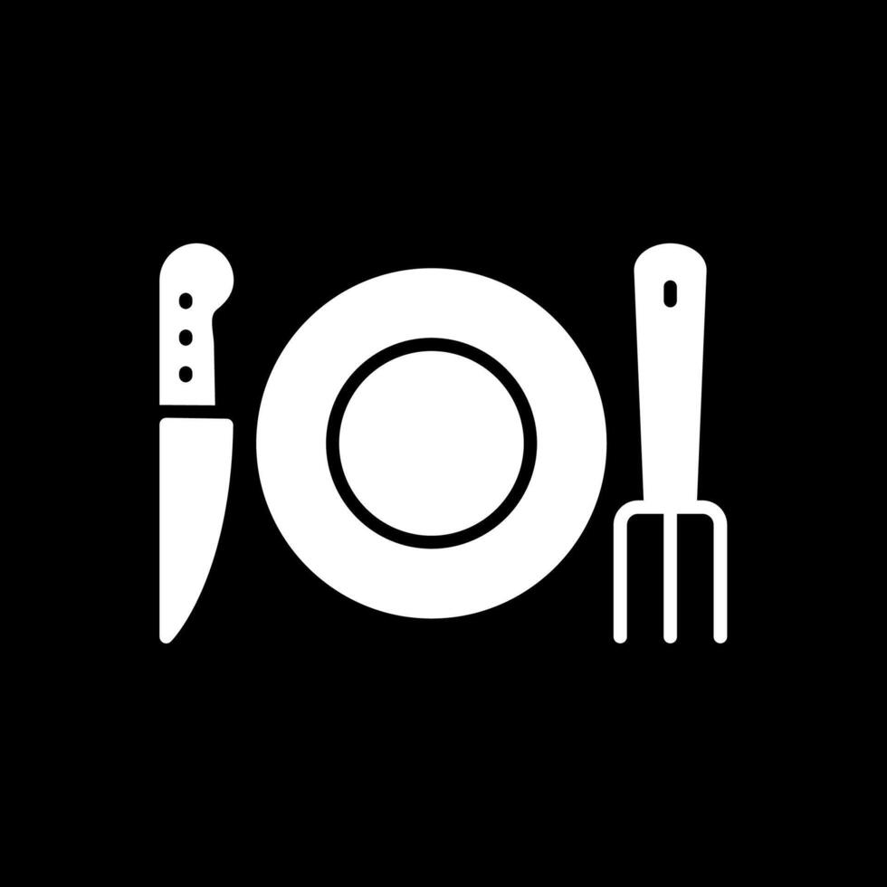 Fork Glyph Inverted Icon Design vector