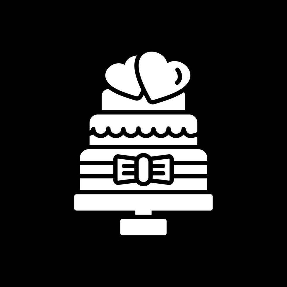 Wedding Cake Glyph Inverted Icon Design vector