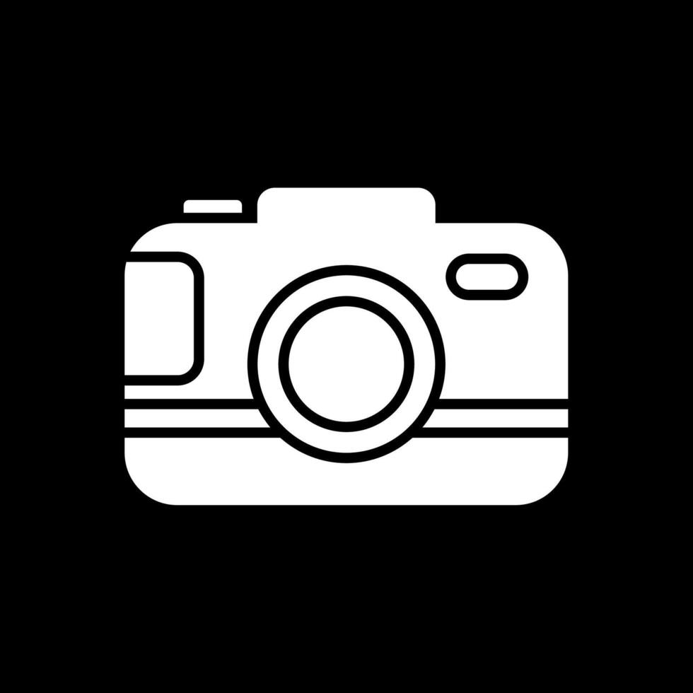 Camera Glyph Inverted Icon Design vector