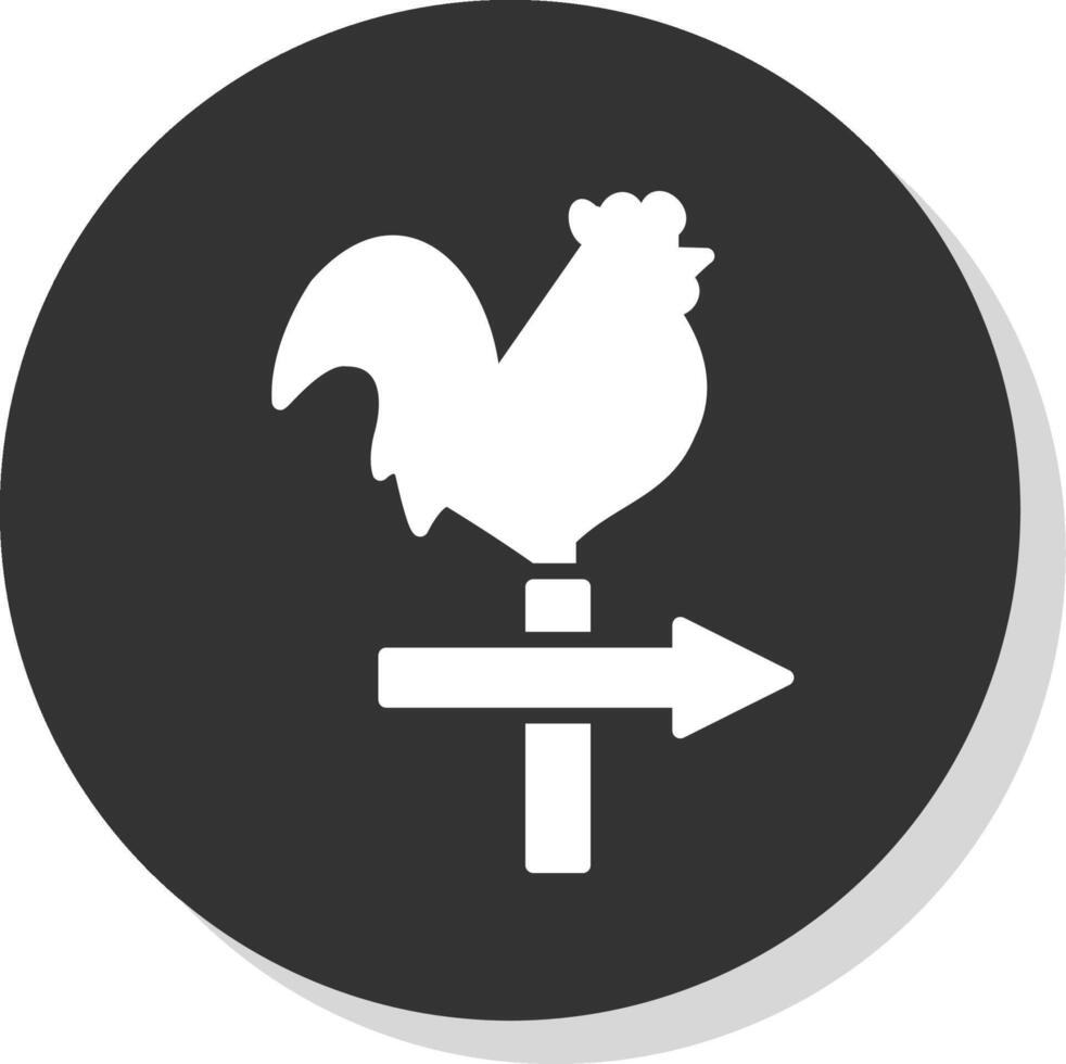 Weather Vane Glyph Shadow Circle Icon Design vector