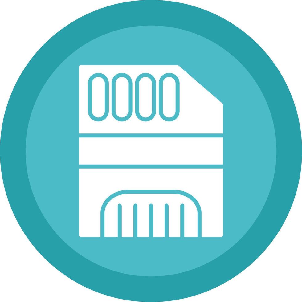 Memory Card Glyph Due Circle Icon Design vector