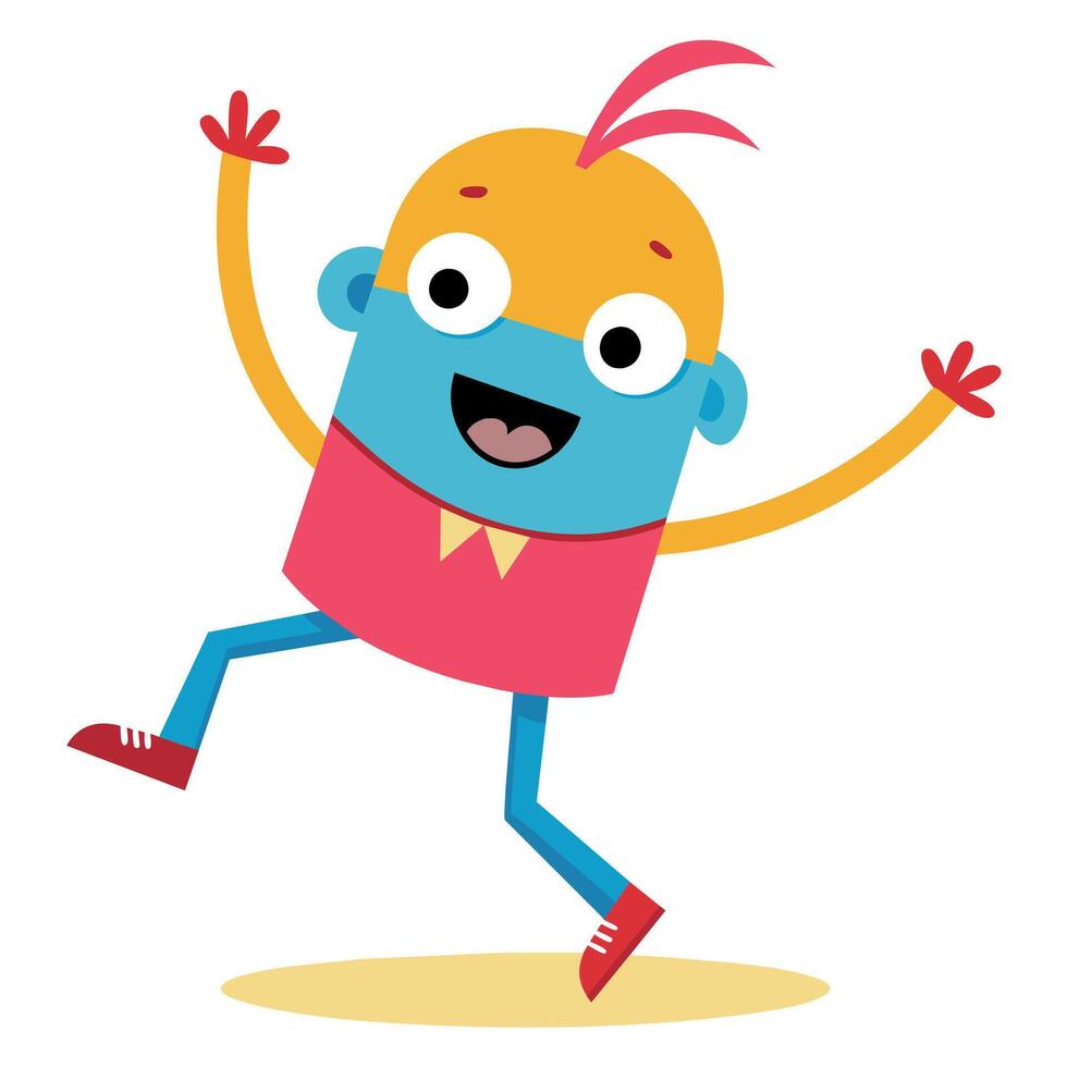 A minimalist Carton Character with smile flat style illustration vector