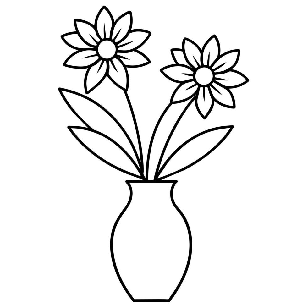 Flower coloring book illustration vector