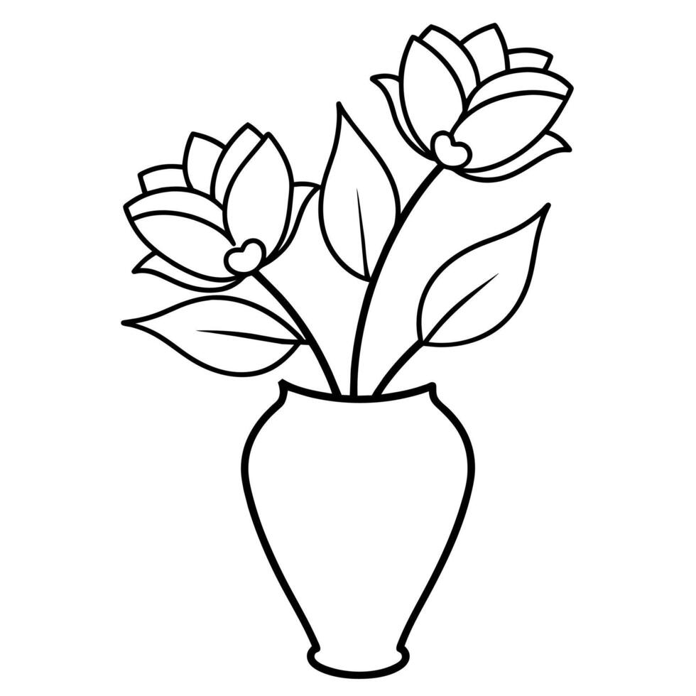 Flower coloring book illustration vector