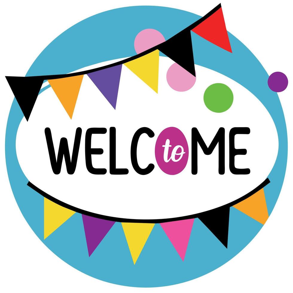 Welcome Text Flat Style Illustration vector