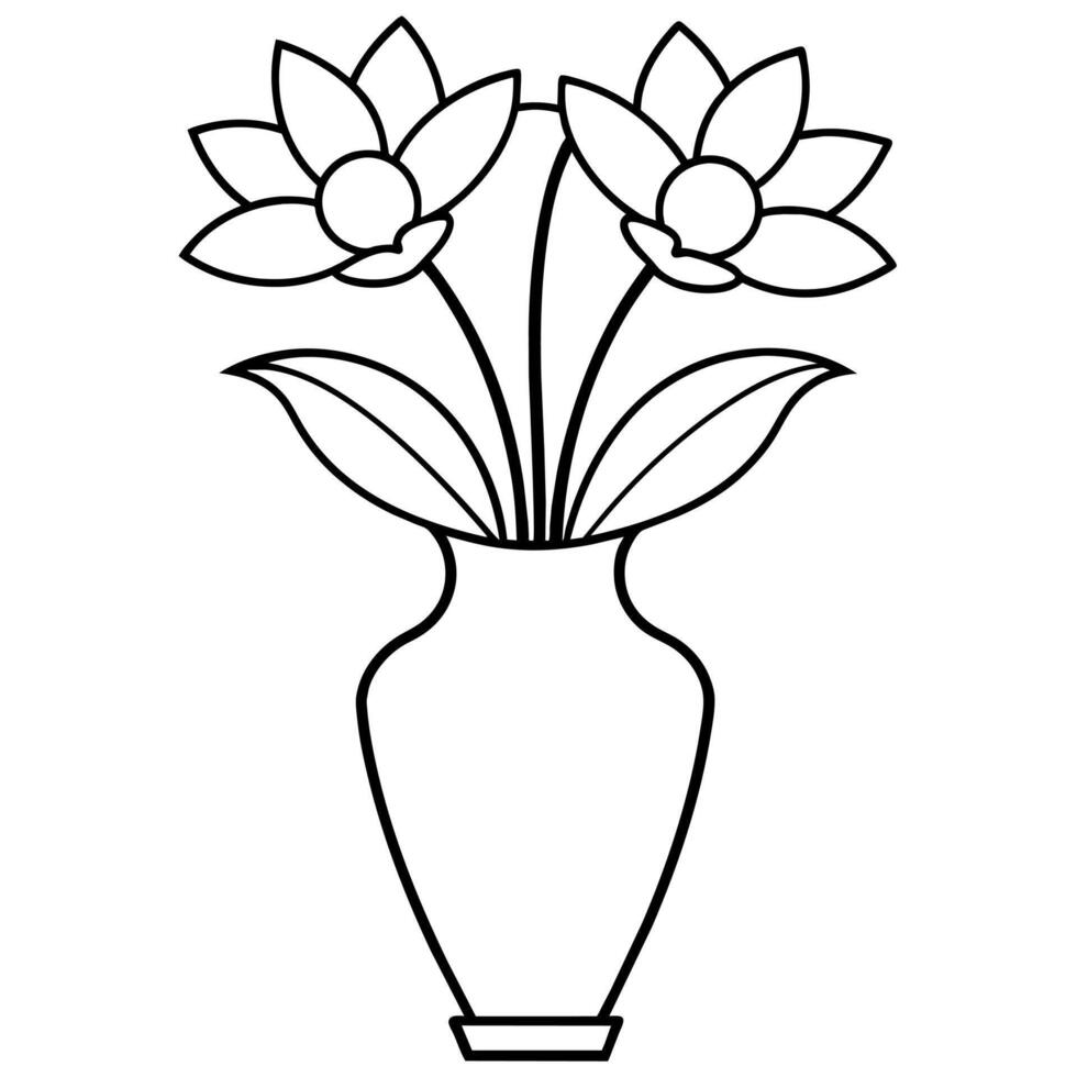 Flower coloring book illustration vector