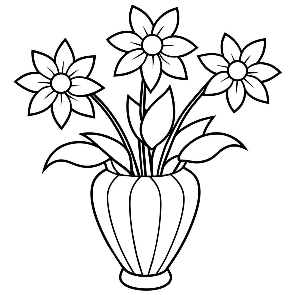 Flower coloring book illustration vector