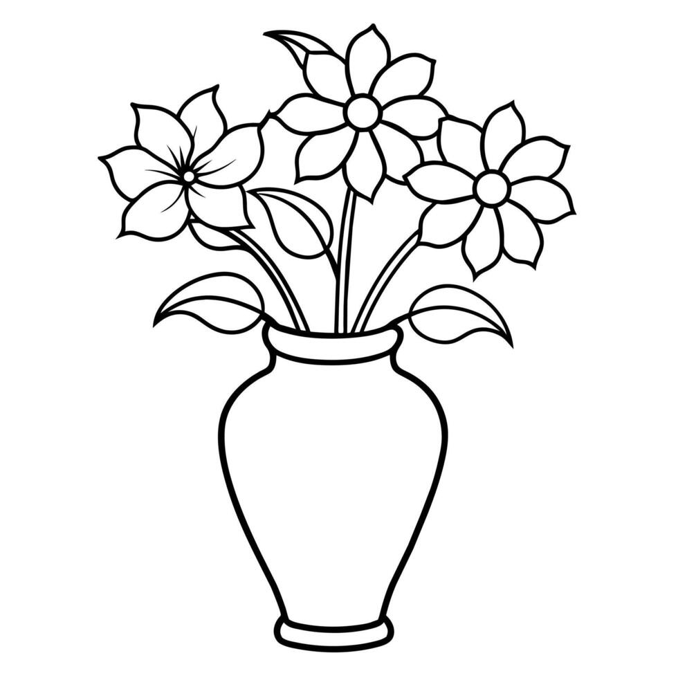 Flower coloring book illustration vector