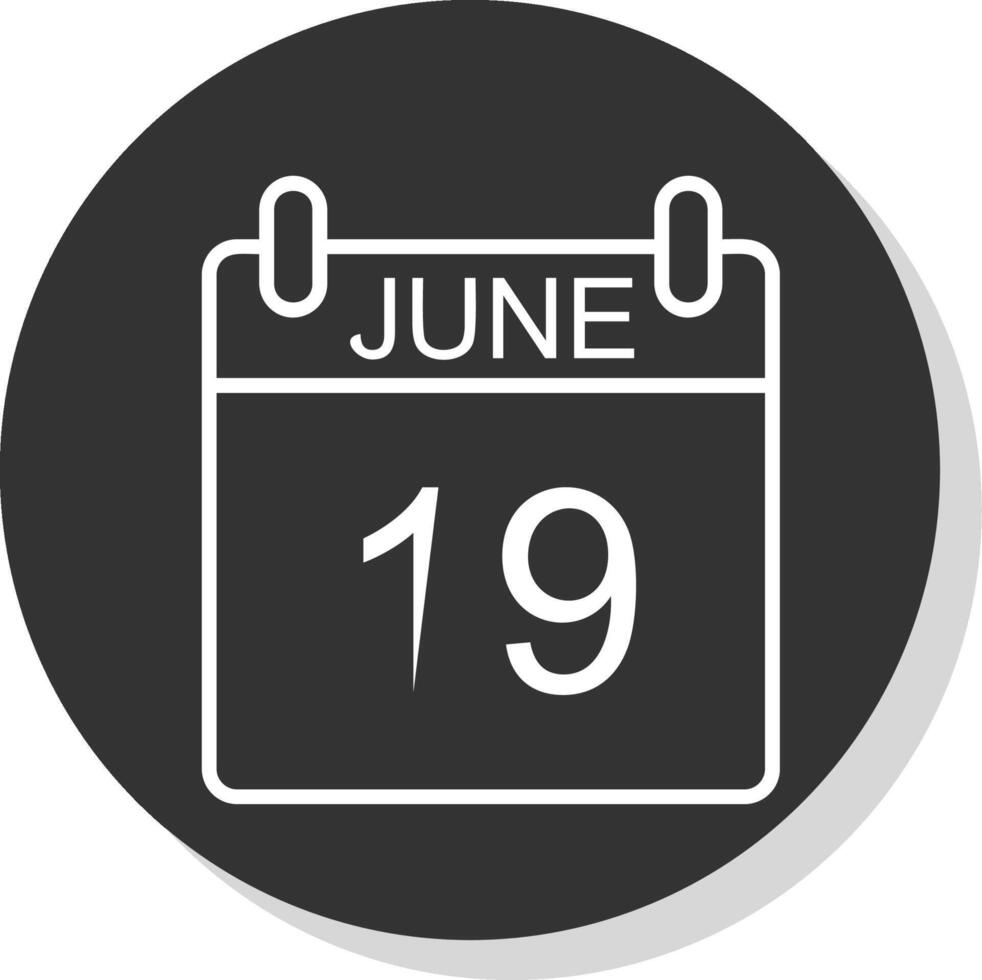 June Glyph Due Circle Icon Design vector