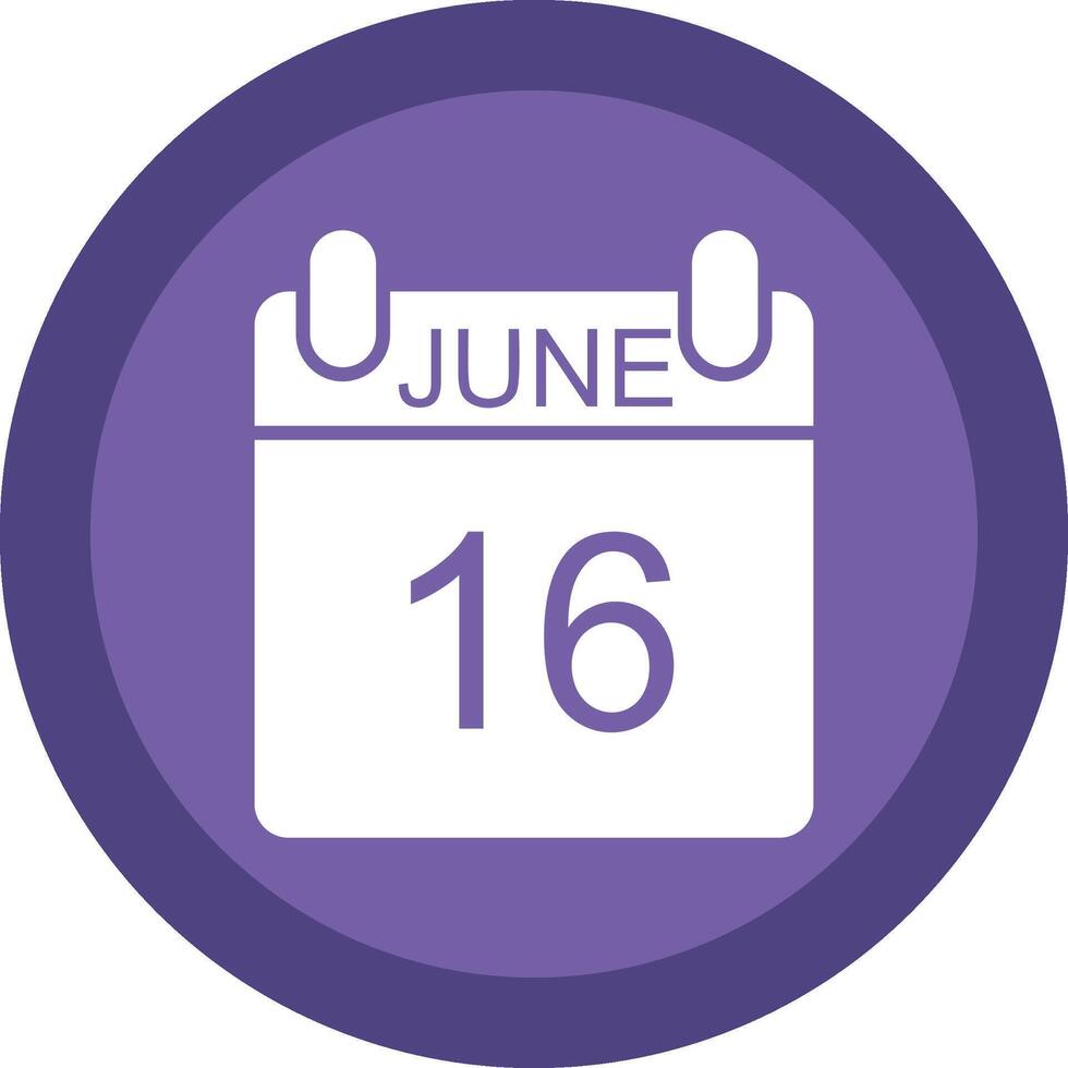 June Glyph Due Circle Icon Design vector