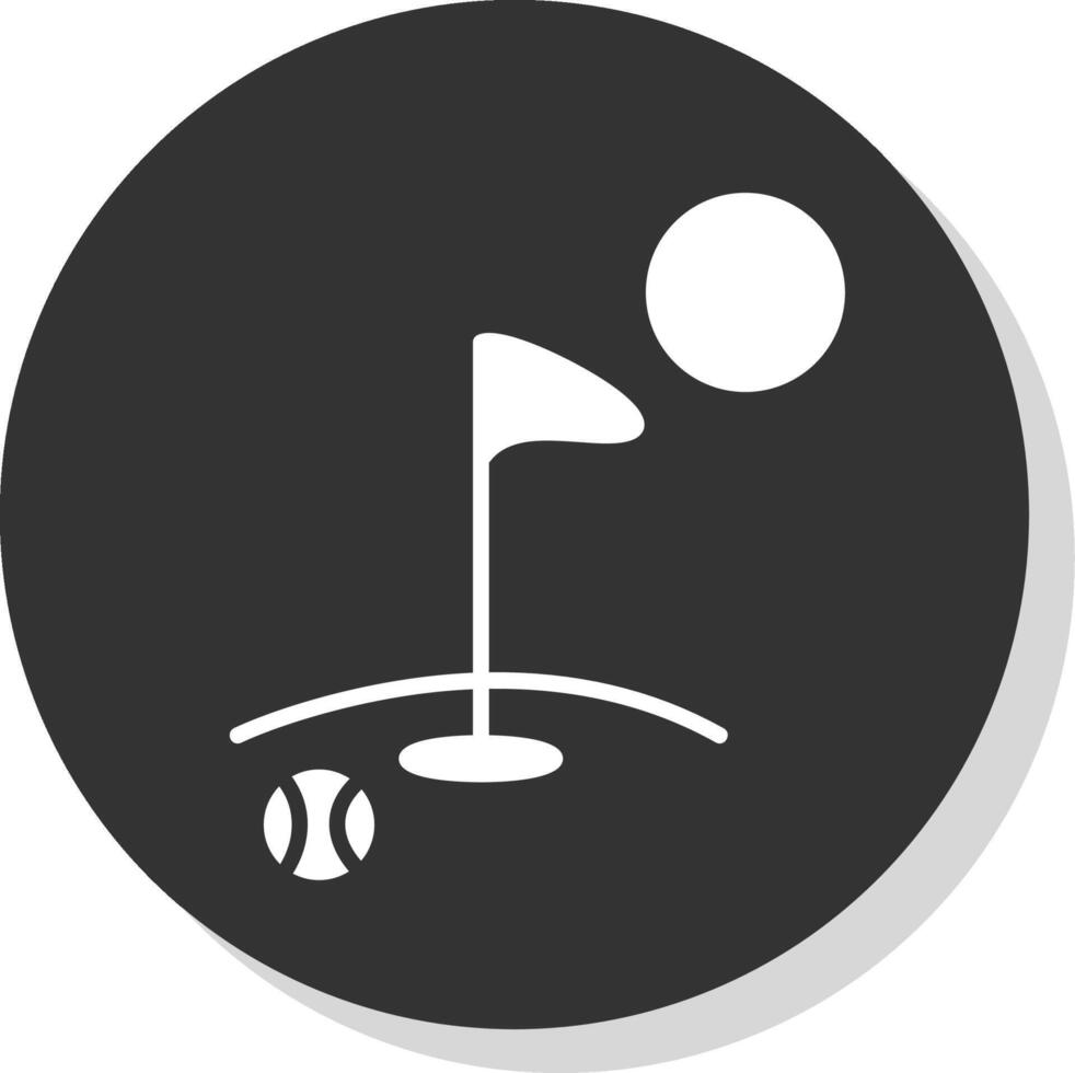 Golf Glyph Shadow Circle Icon Design vector