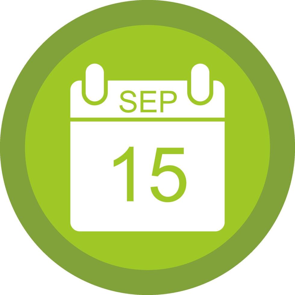 September Glyph Due Circle Icon Design vector