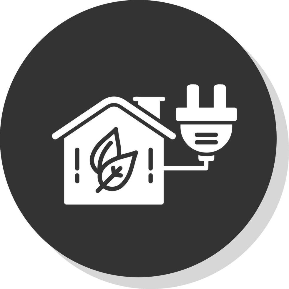 Energy Efficiency Glyph Shadow Circle Icon Design vector